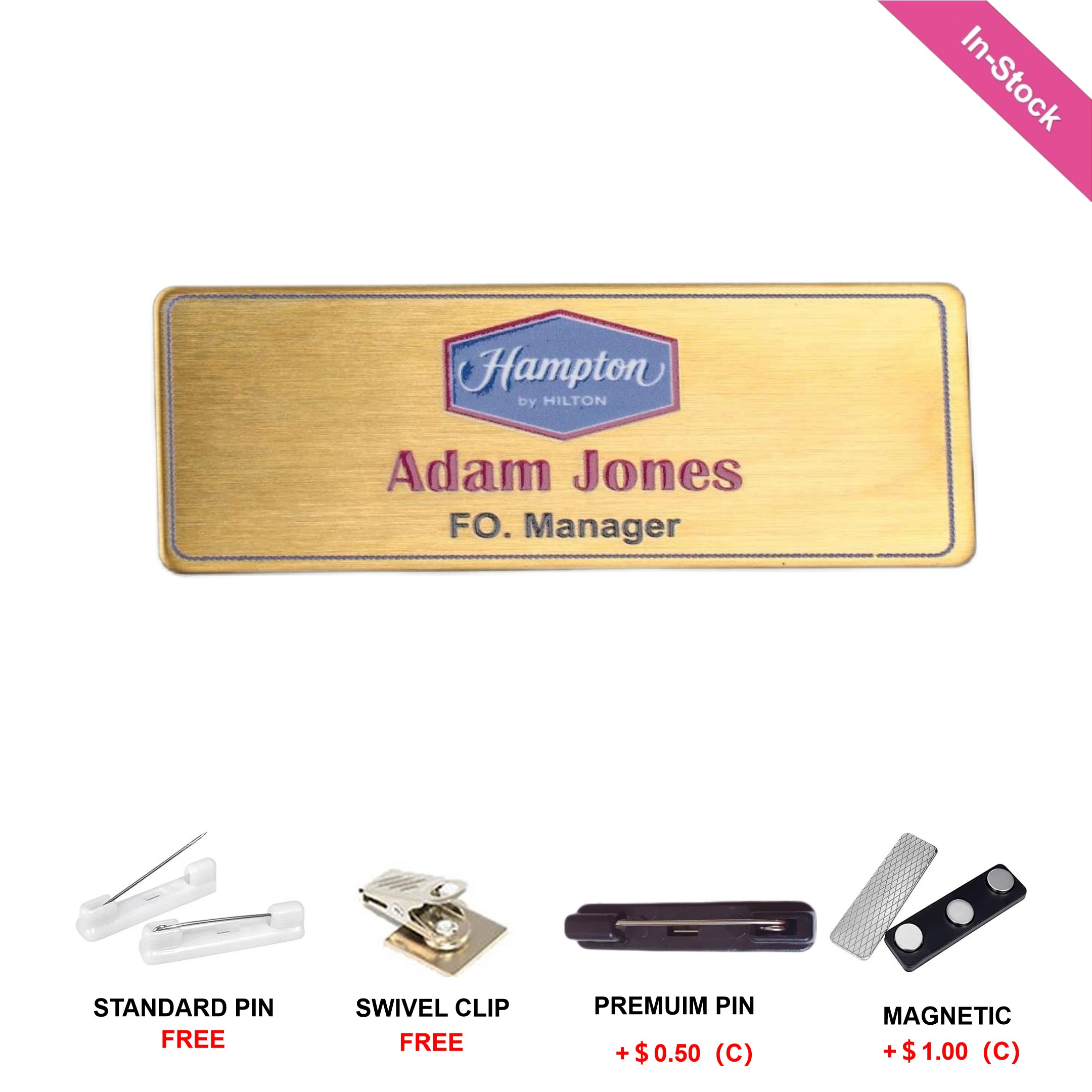 Full-color Stainless Steel Name Badge (3"x1.5") 2