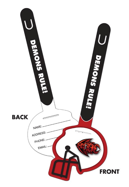 Plastic Football Helmet I.D. Tags UV-Coated (1S) - 3.25x9.5 - 10 pt 1