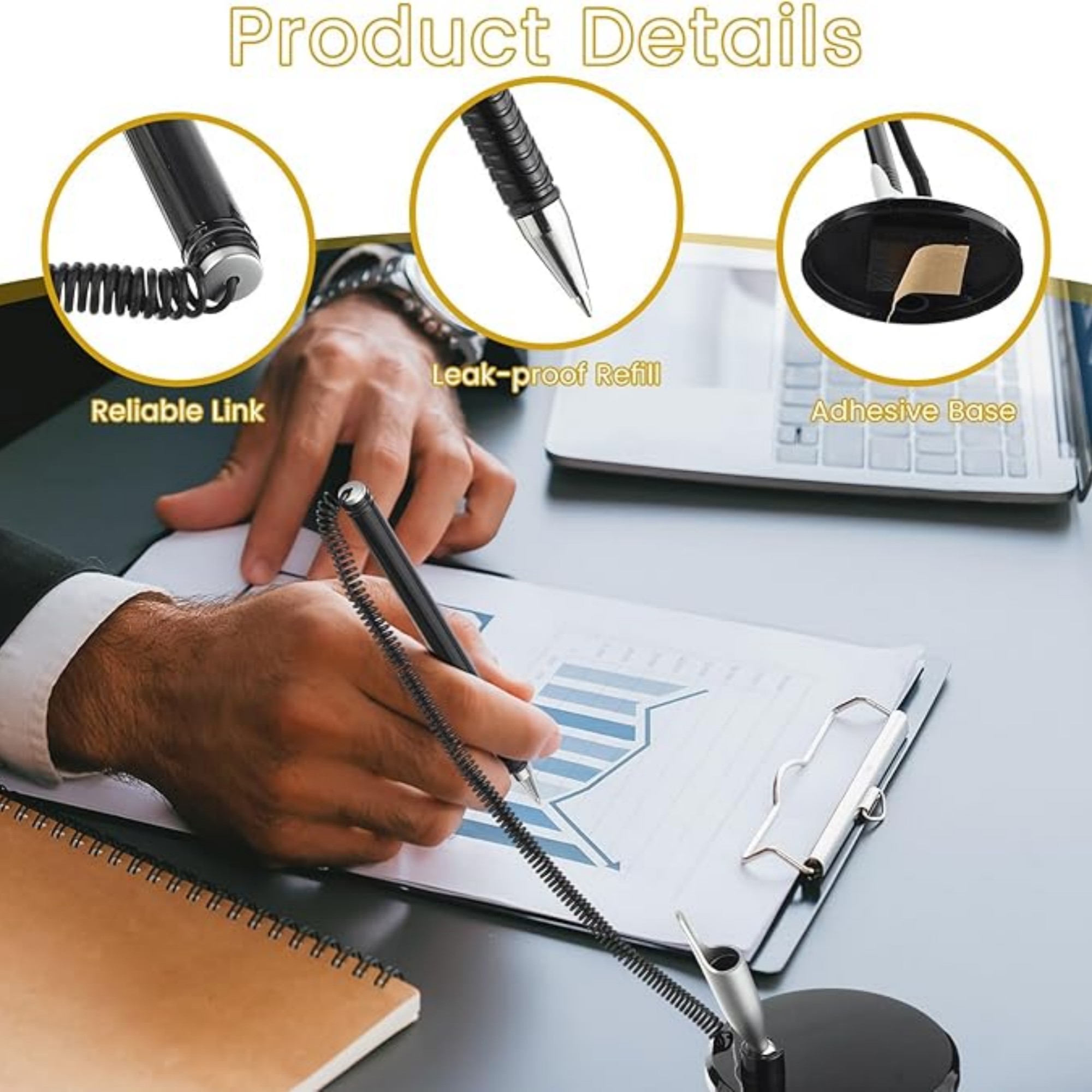 Secure Pen With Plastic Secure Cord And Pen Holder 3