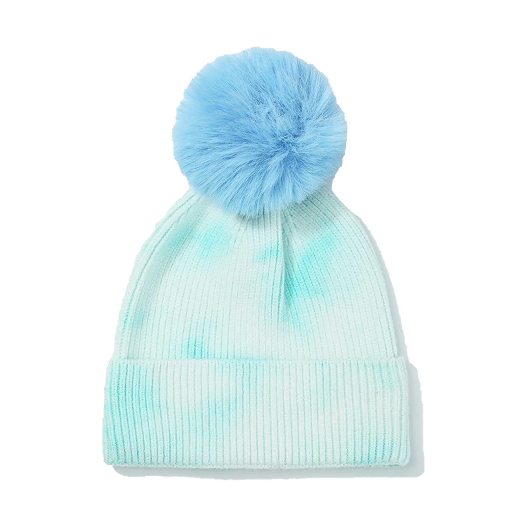 Tie-Dye Beanie with Fluffy Pom 9