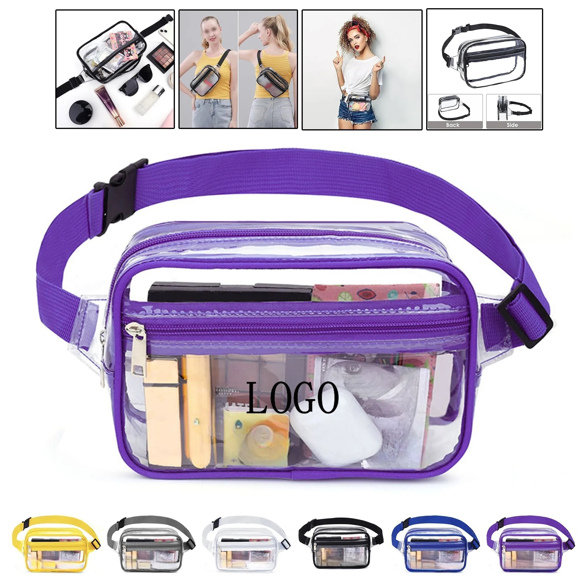Clear Crossbody Bag with Adjustable Shoulder Strap 1