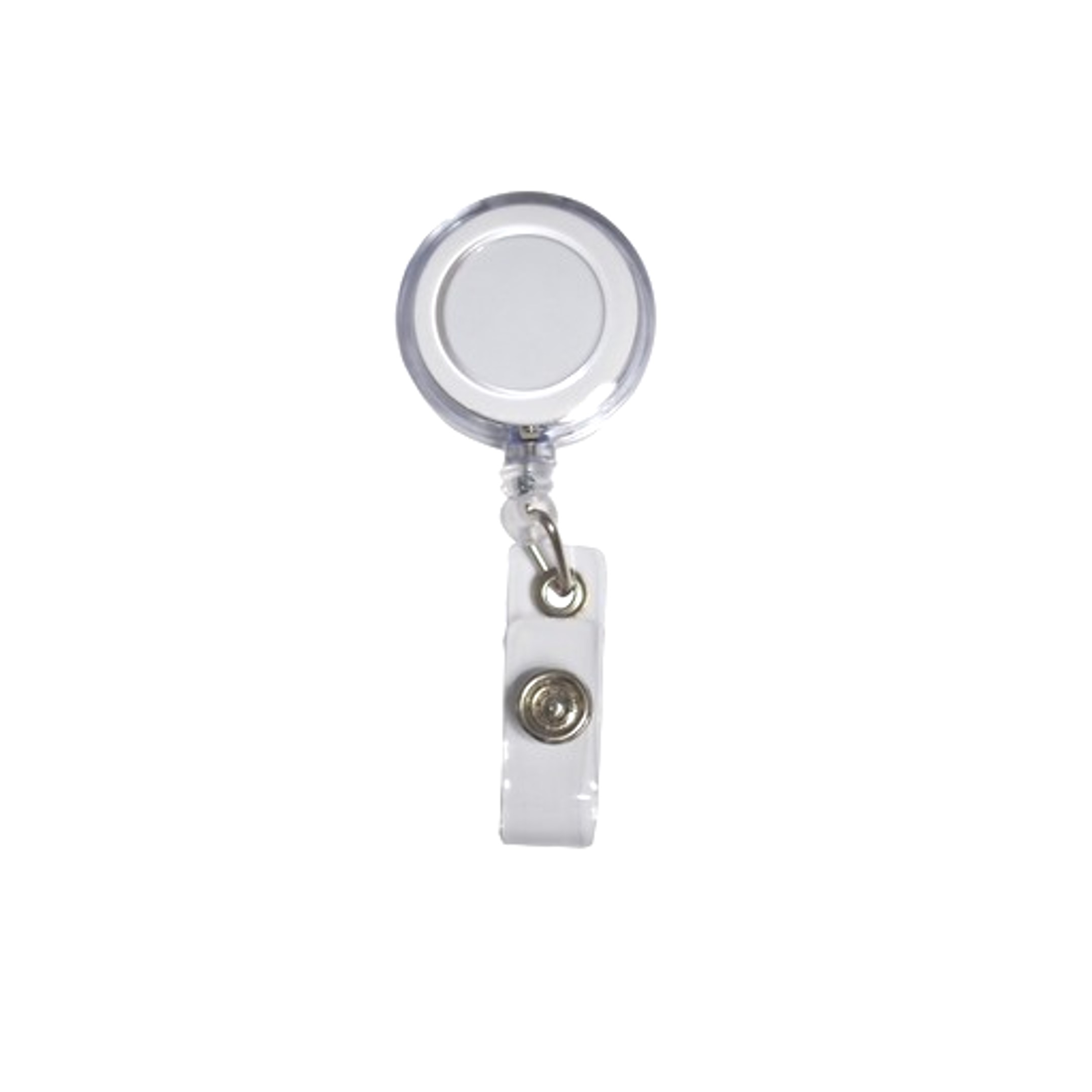 Epoxy Dome Retractable Round Badge Reel Holder w/ Belt Clip 15