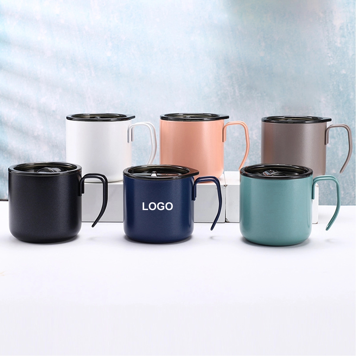 12Oz Stainless Steel Insulated Coffee Mug With Handle 1