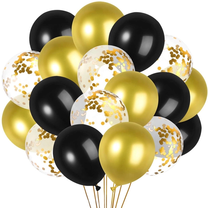 Black Gold Confetti Balloons 2