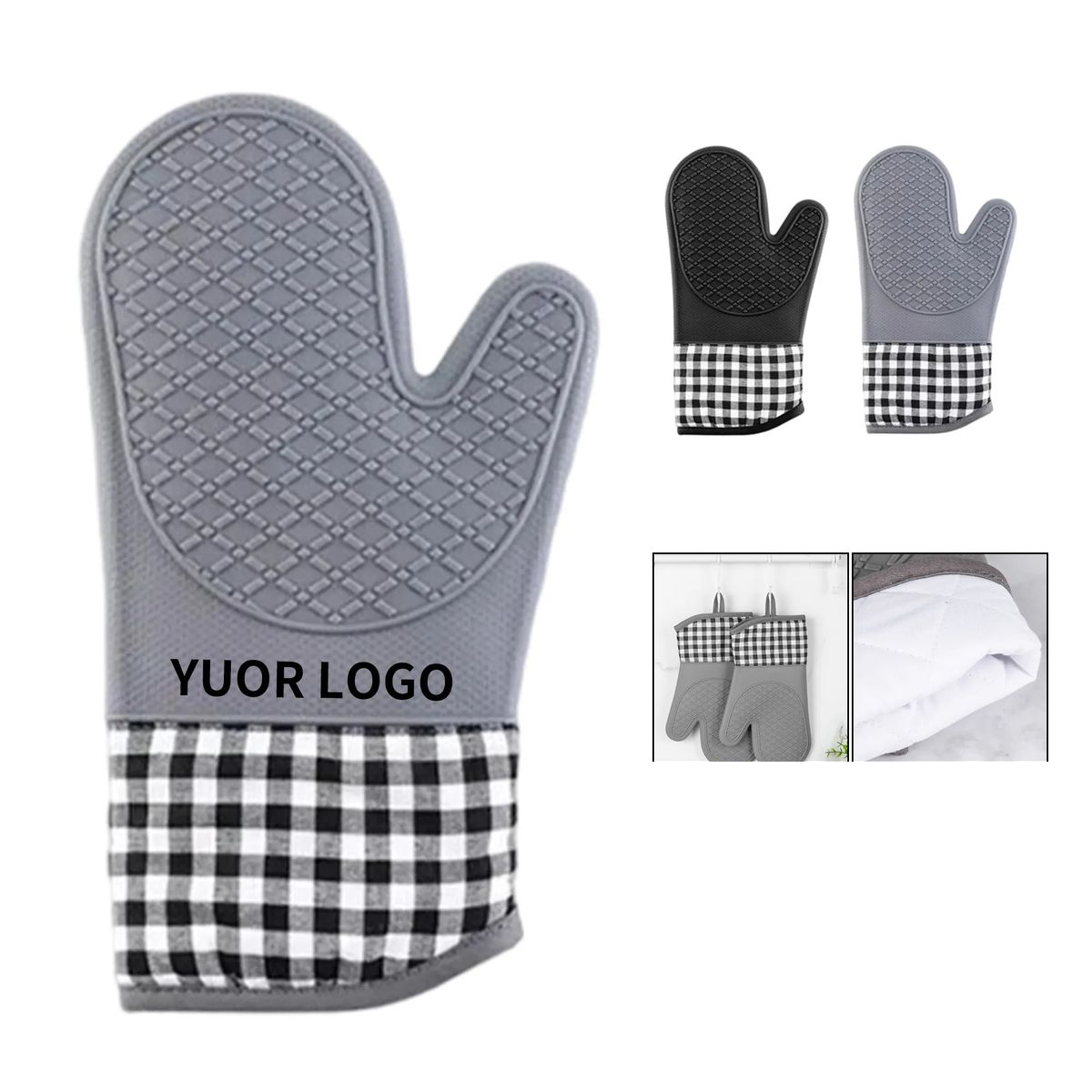Non Slip Silicone Oven Gloves Waterproof 4