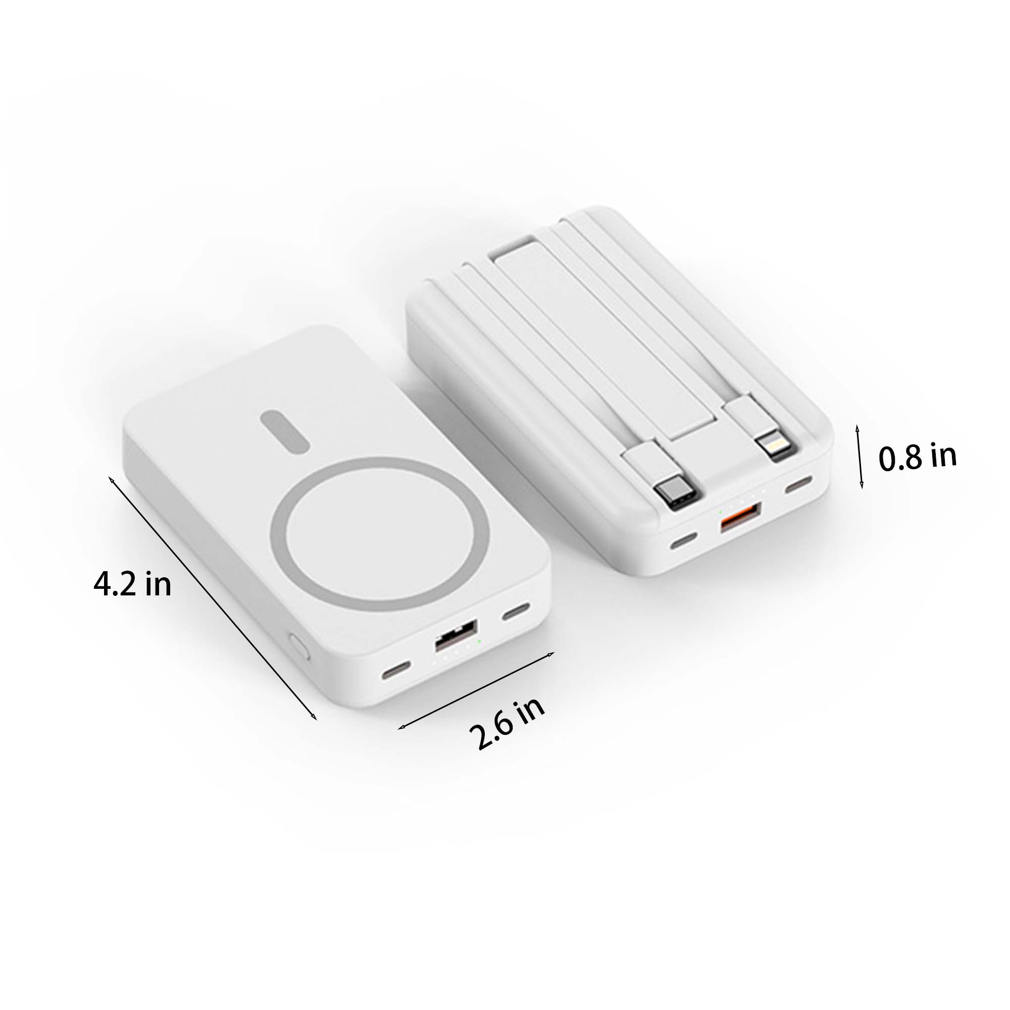 10000mAh Magnetic Mini Power Bank with Built-in Cable Stand 3