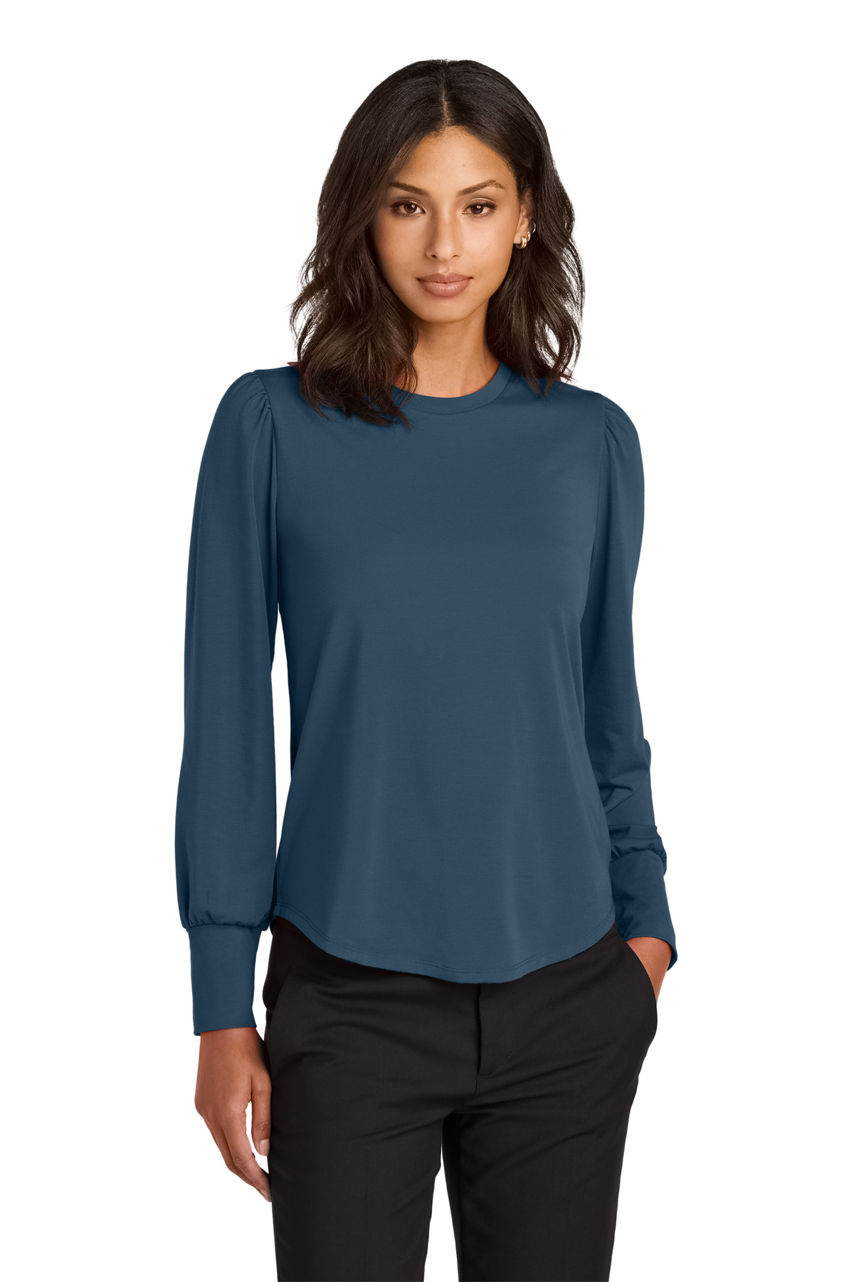 Mercer+Mettle Women's Stretch Jersey Long Sleeve Blouson Top MM1019 24