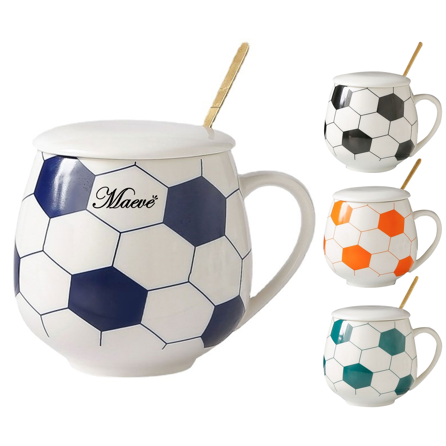 14oz Coffee, Tea, & Hot Drinks Ceramic Soccer Mug gift box 4
