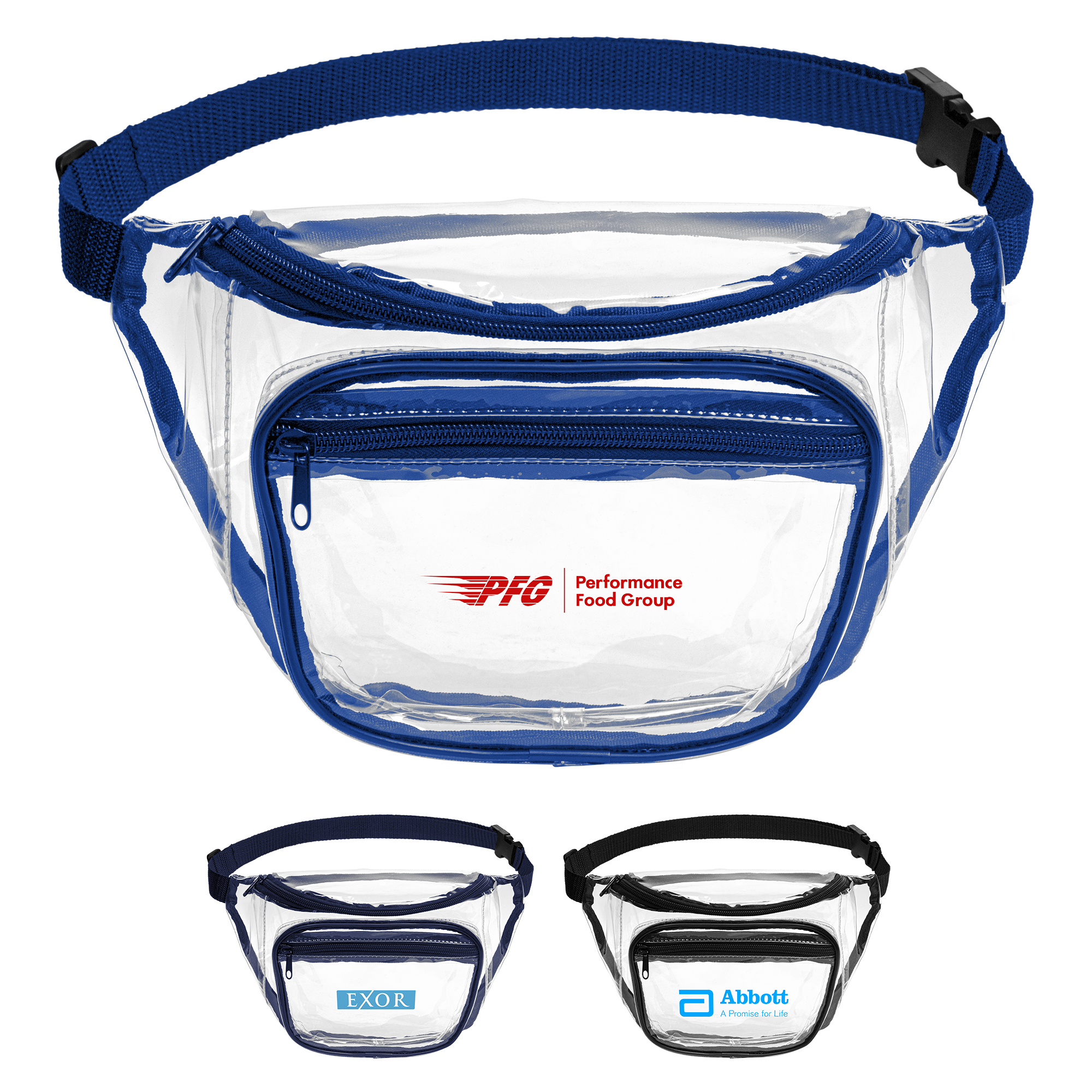Clear PVC Fanny Pack with Dual Pockets - Large 2