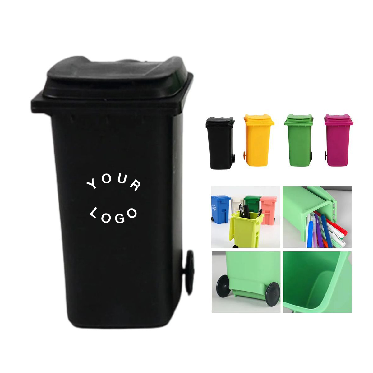 Plastic Desk Organizer with Trash Bin Style 2