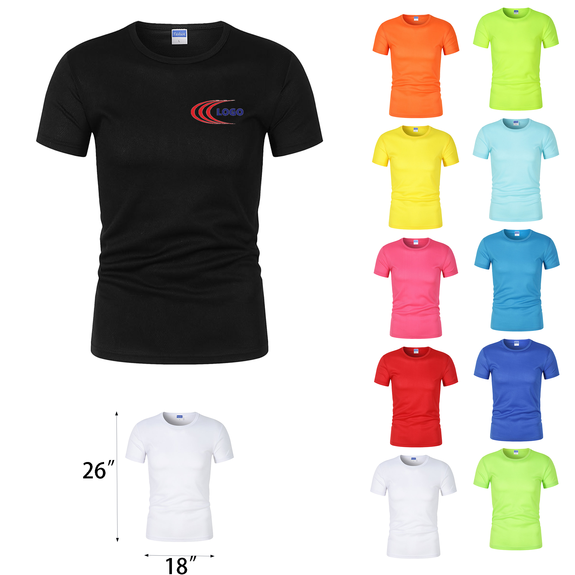 Multiple Sizes Of Customized Quick-Drying Short-Sleeves 2