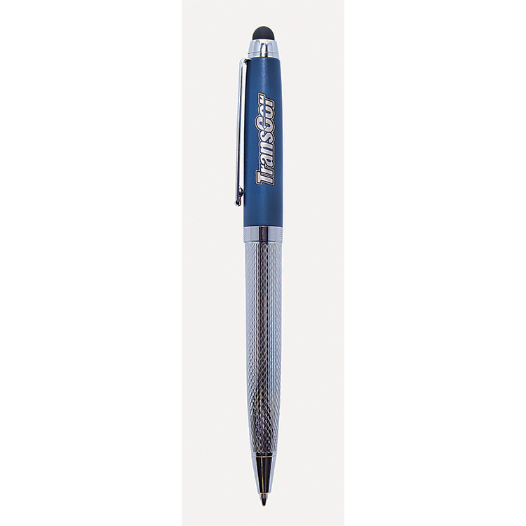 Idea Twist Action Chrome-barrel Ballpoint Pen with Stylus