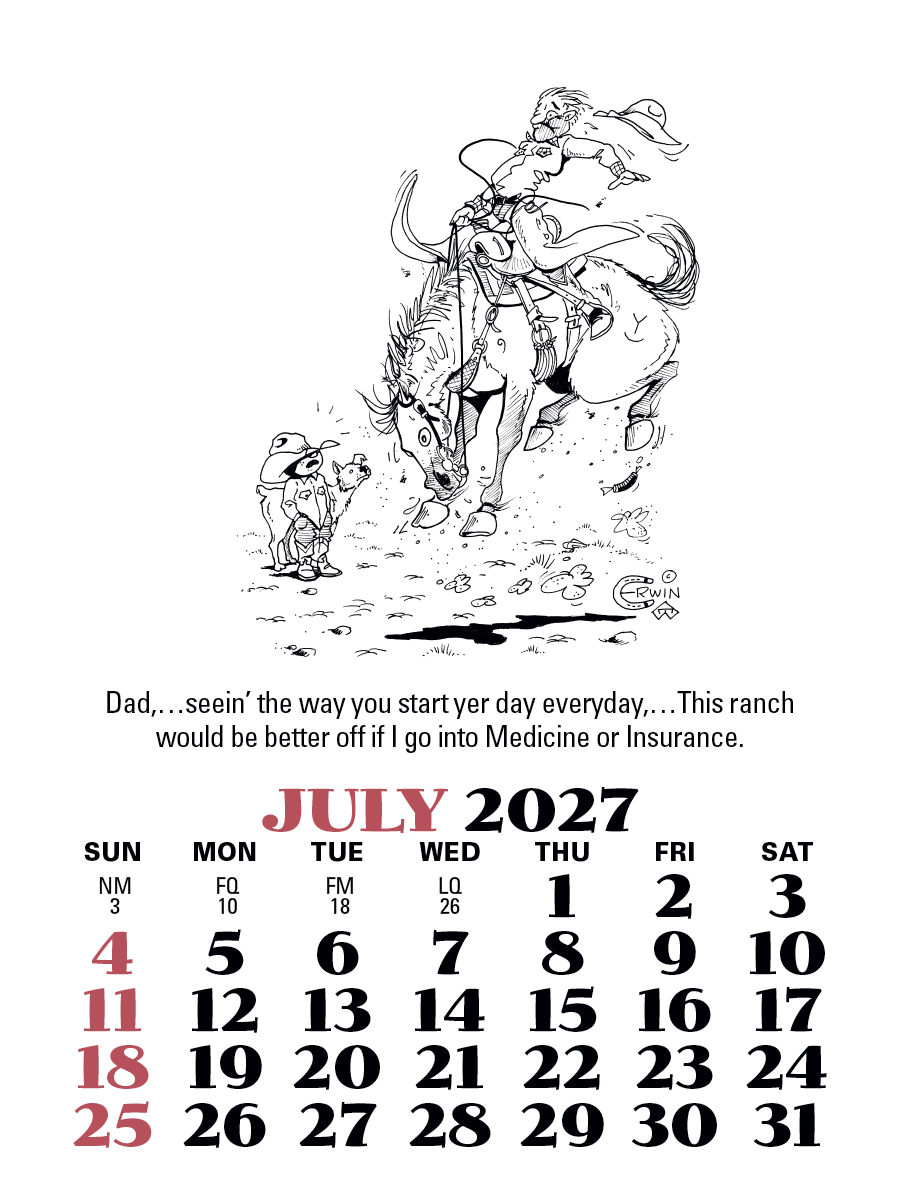 Triumph® Calendars Press-N-Stick Cowboy Calendar 619