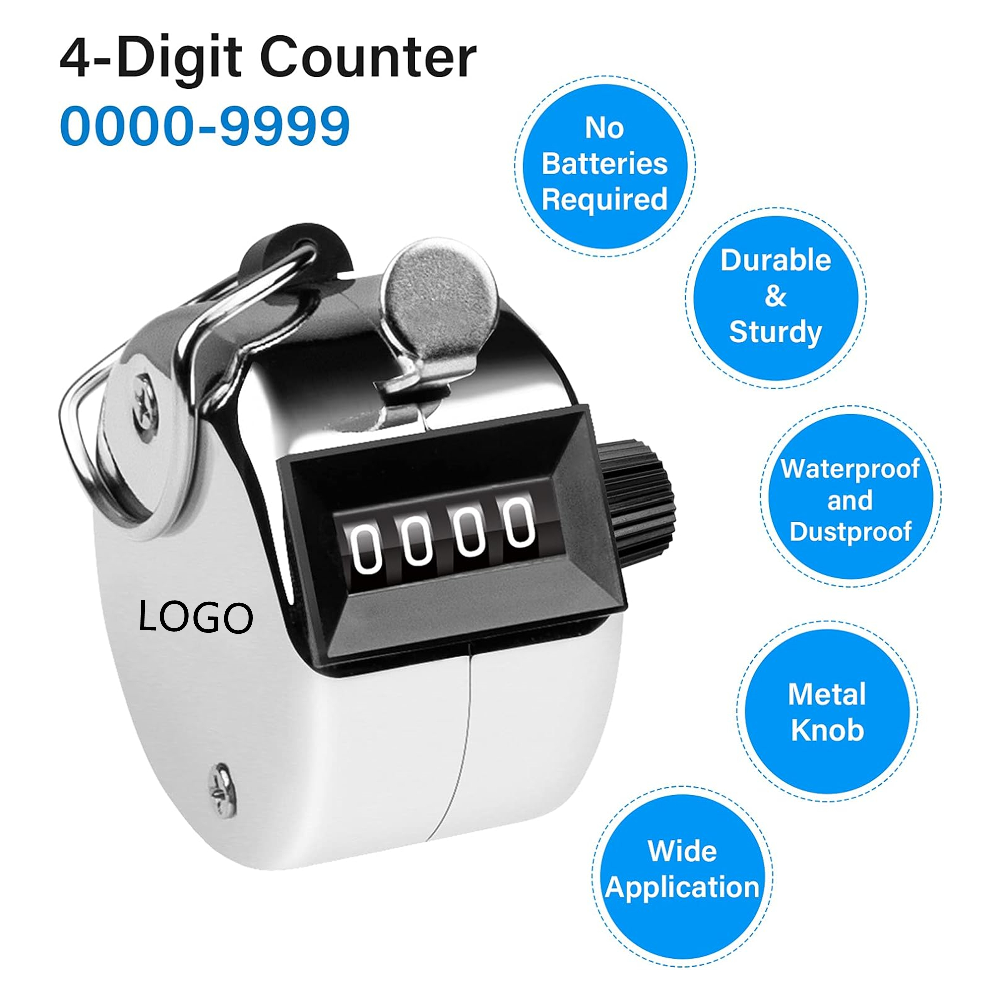 4-Digit Metal Handheld Tally Clicker Counter 4
