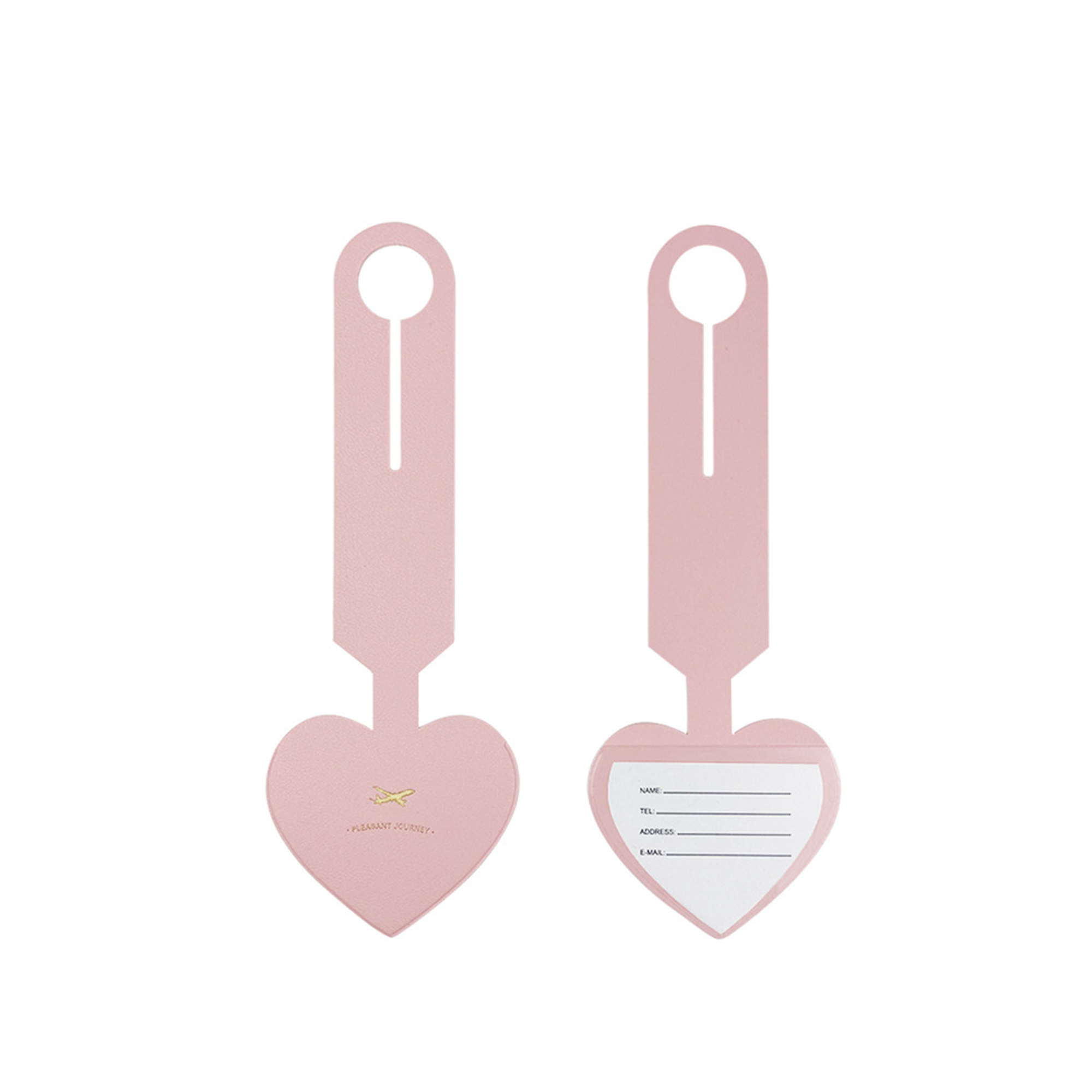 Heart Shape Travel Tag Faux Leather 9.4" Length x 3.4" Width 3