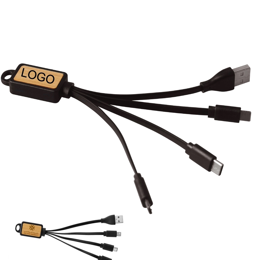 Bamboo Finish 3-in 1 Charging Cable 5