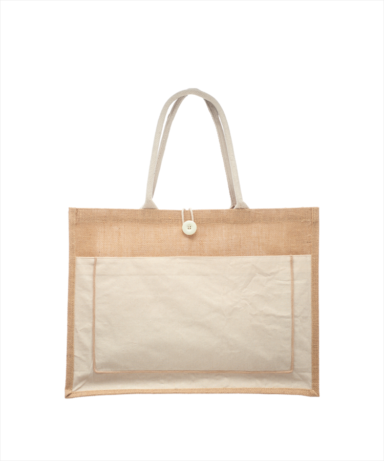 Union Printed - Cotton Pocket Jute Tote Bags, custom tote bag with logo imprint 2