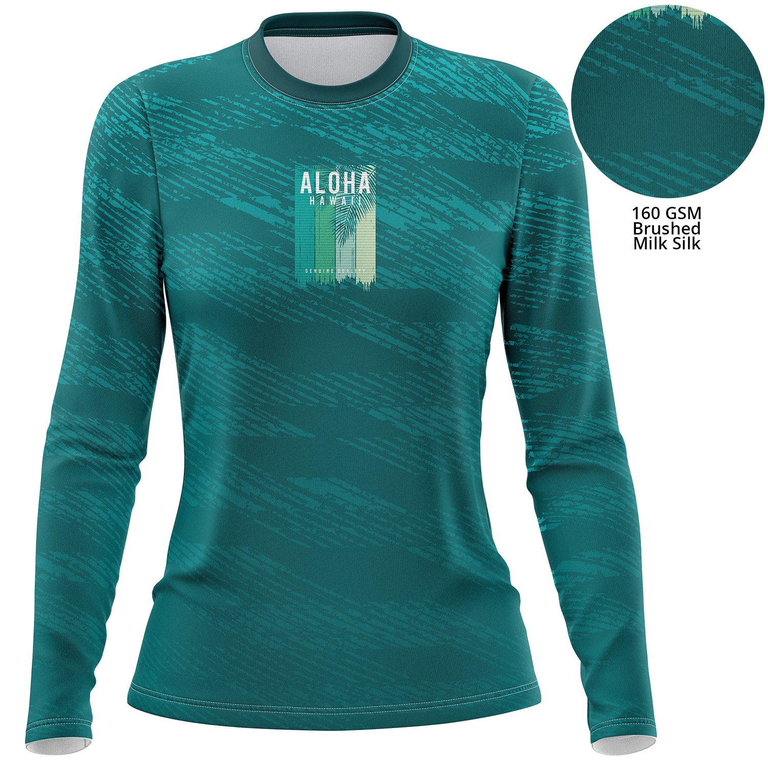 Women's 160 GSM Brushed Milk Silk Sublimation Long Sleeve T-shirt 3