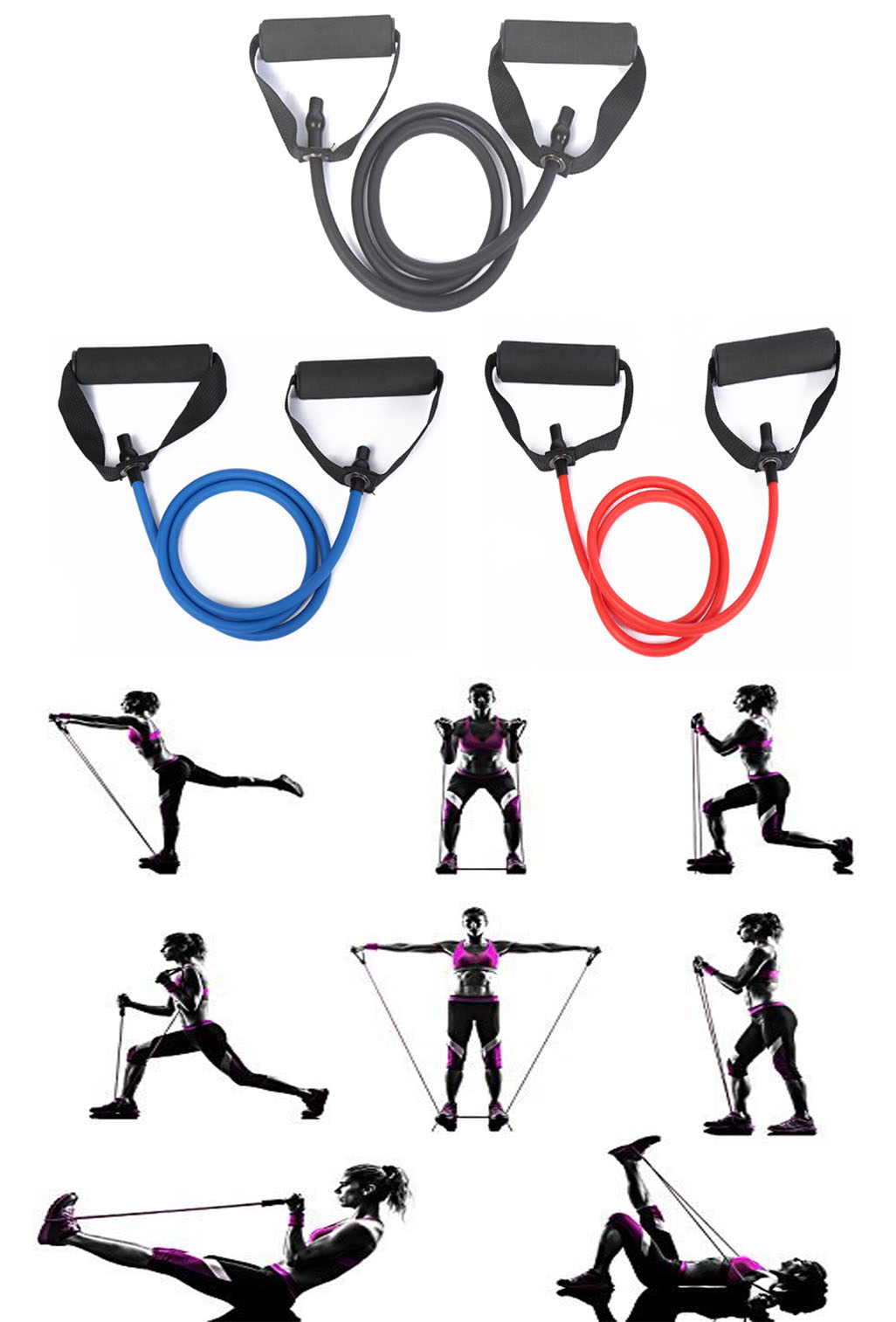 iBank ® Single Resistance Exercise Band with Comfortable Handles 1