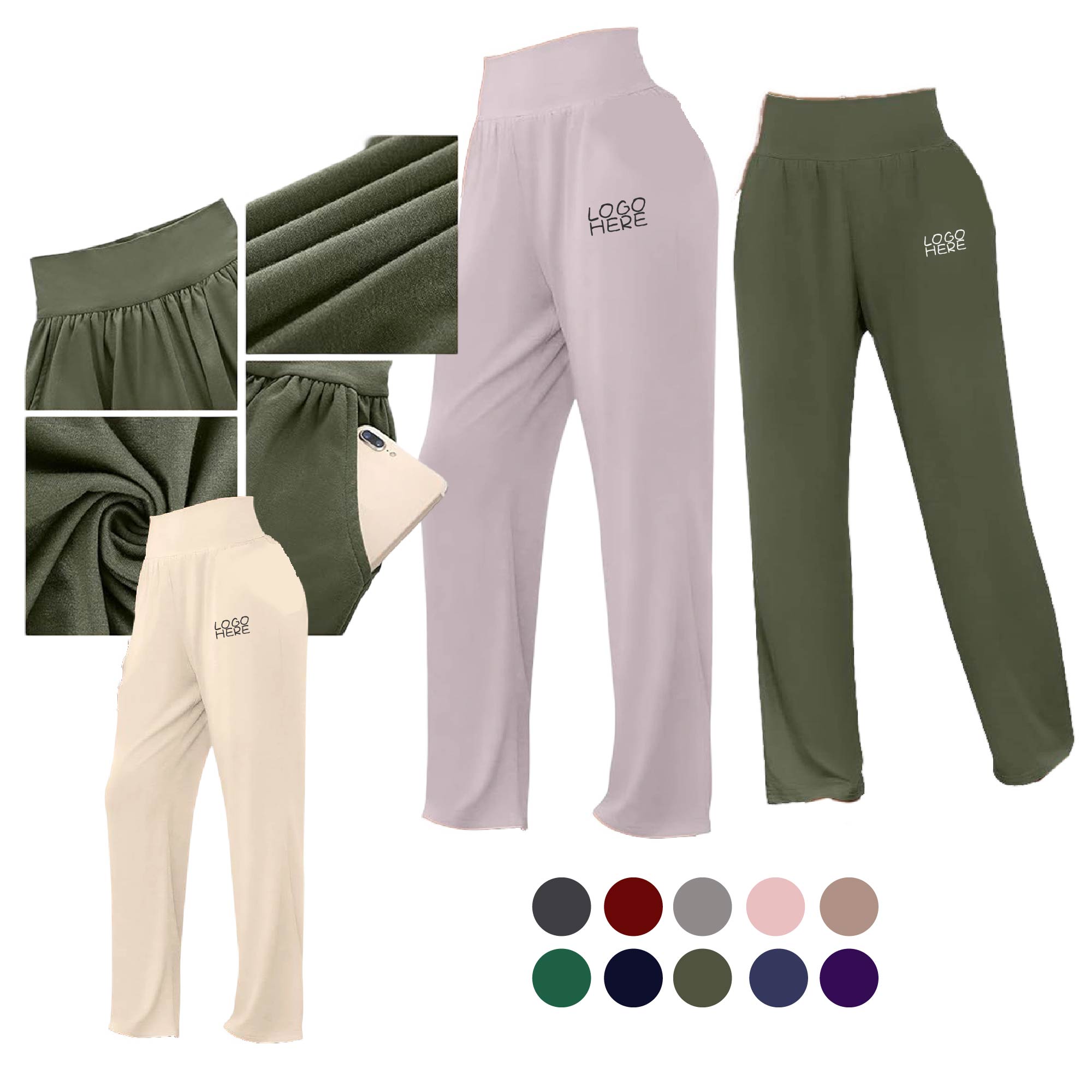Straight Solid Color Casual Pant 2