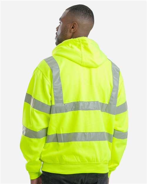 Men's Berne Hi-Vis Class 3 Lined Hooded Sweatshirt - HVF021 3