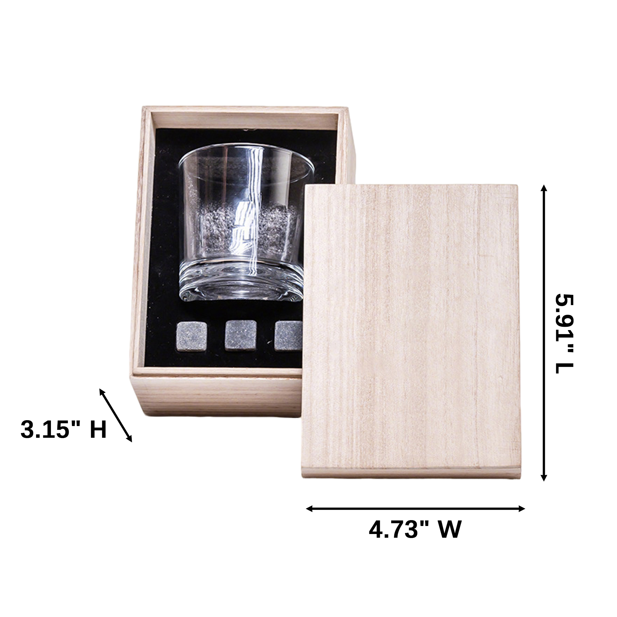 Whiskey Gift Set Presentation Box 5.91" x 4.73" x 3.15" 7