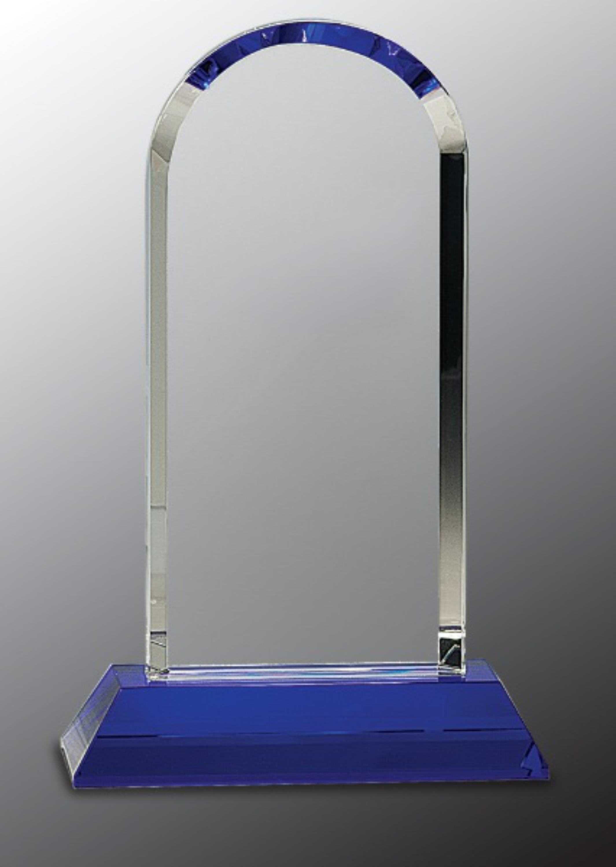 9 1/4" Clear Crystal Dome on Blue Pedestal Base Award 3
