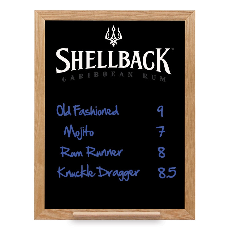 Wall Oak Frame Wet-Erase Board with Tray 23"w x 30"h