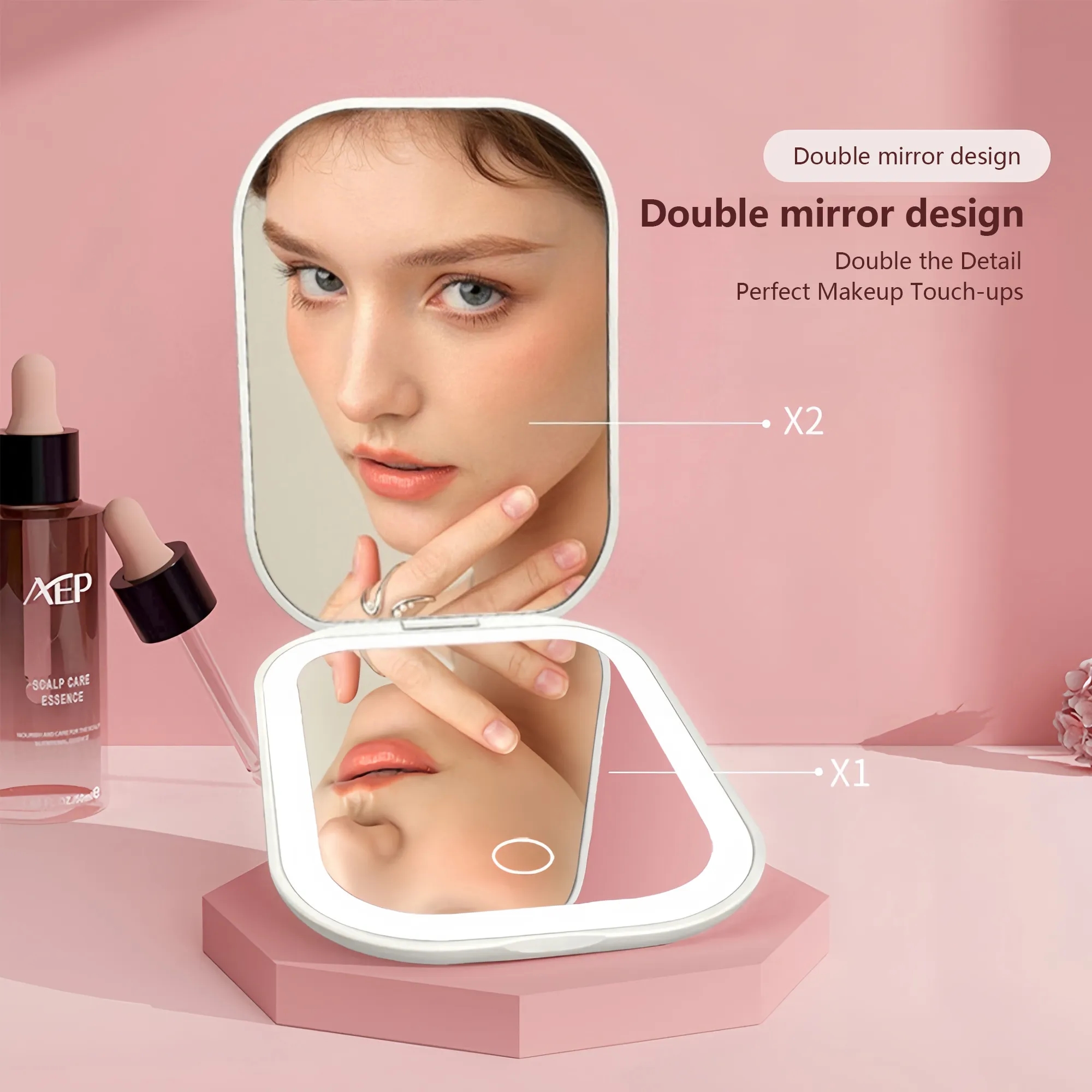 LED Folding Makeup Mirror 3