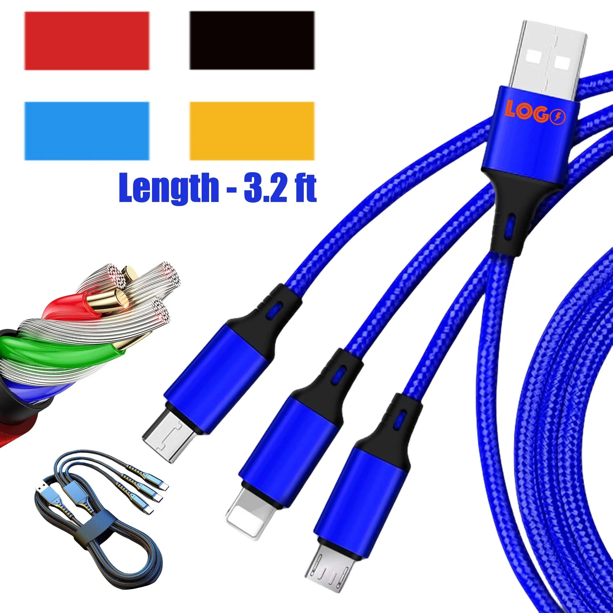 3 in 1 Fast Charging Cables Keyring 2