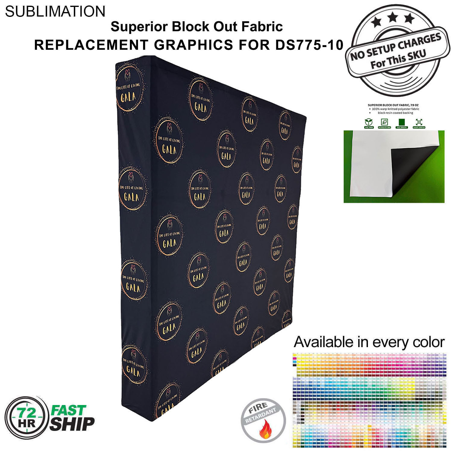 72 Hr Fast Ship - Replacement Graphics for 7.5' Straight Wall with Wrap End Caps