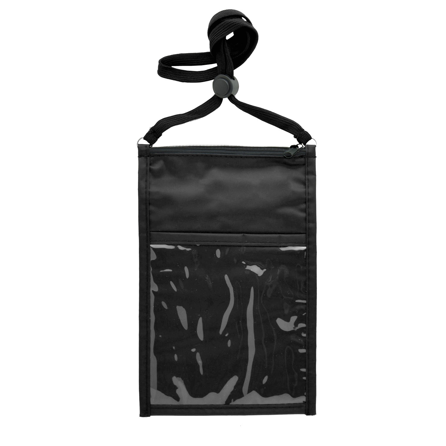 NYLON LARGE DOUBLE POUCH NECK WALLET