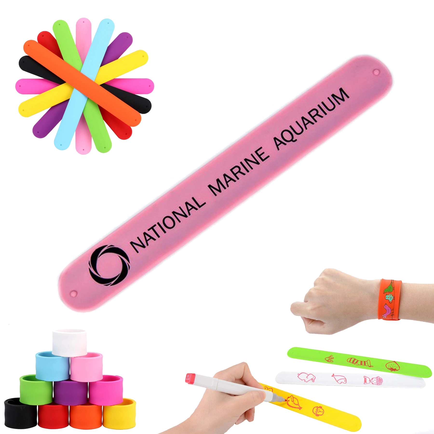 Rainbow Silicone Slap Soft Bracelets 1