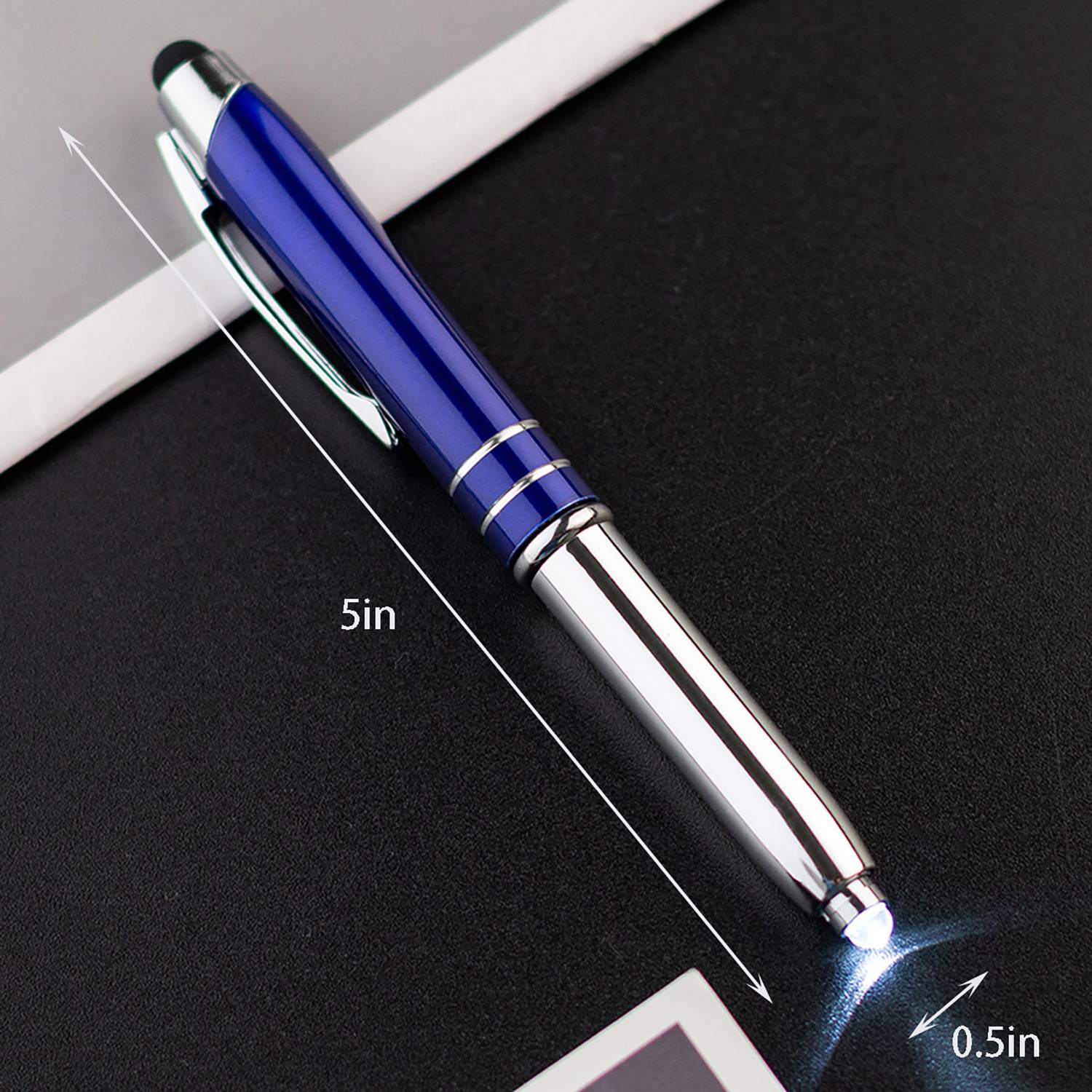 3 in 1 LED Light Metal Stylus Ballpoint Pen 9