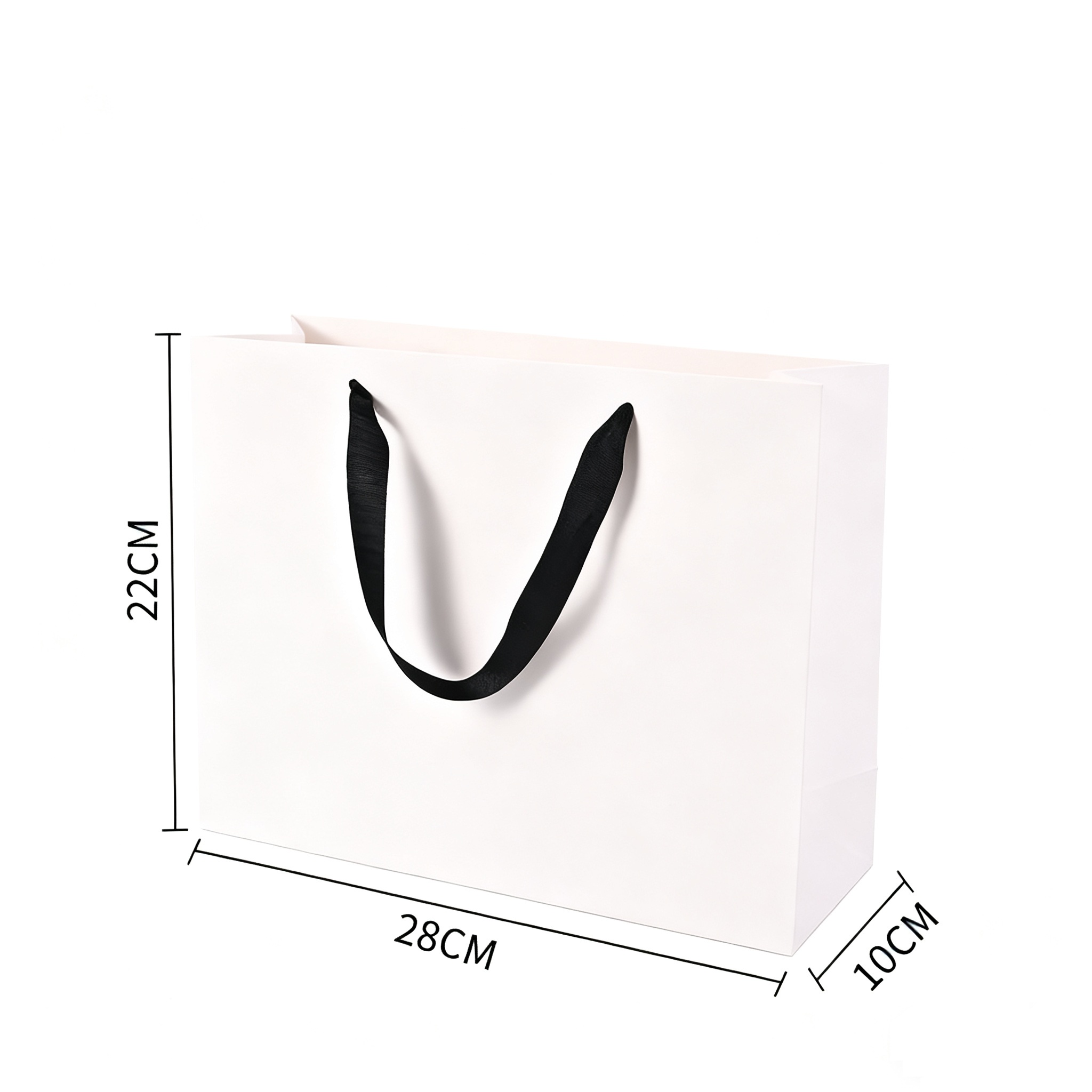 Matte White Cardboard Tote Bag W/ Woven Handles 3