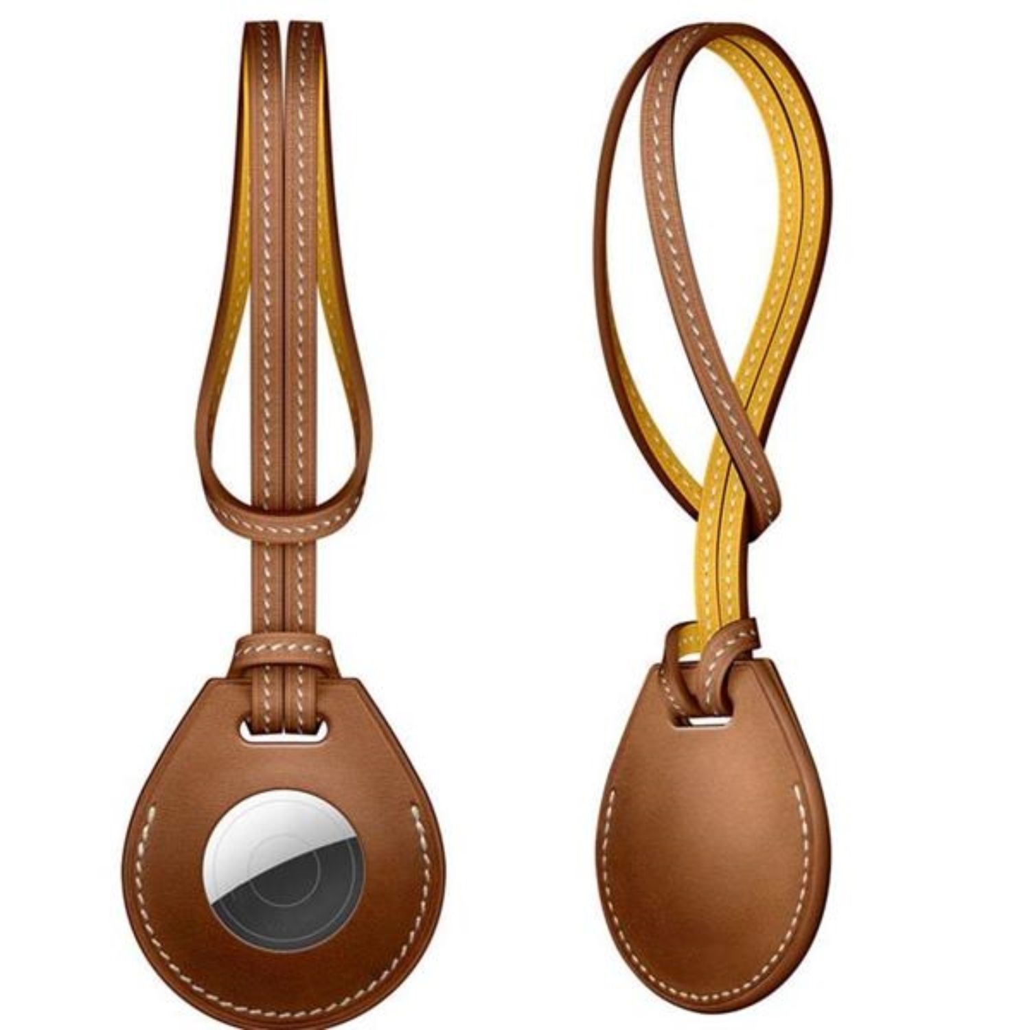 Leather AirTag Holder w/ Loops Custom Airtag Keeper 1