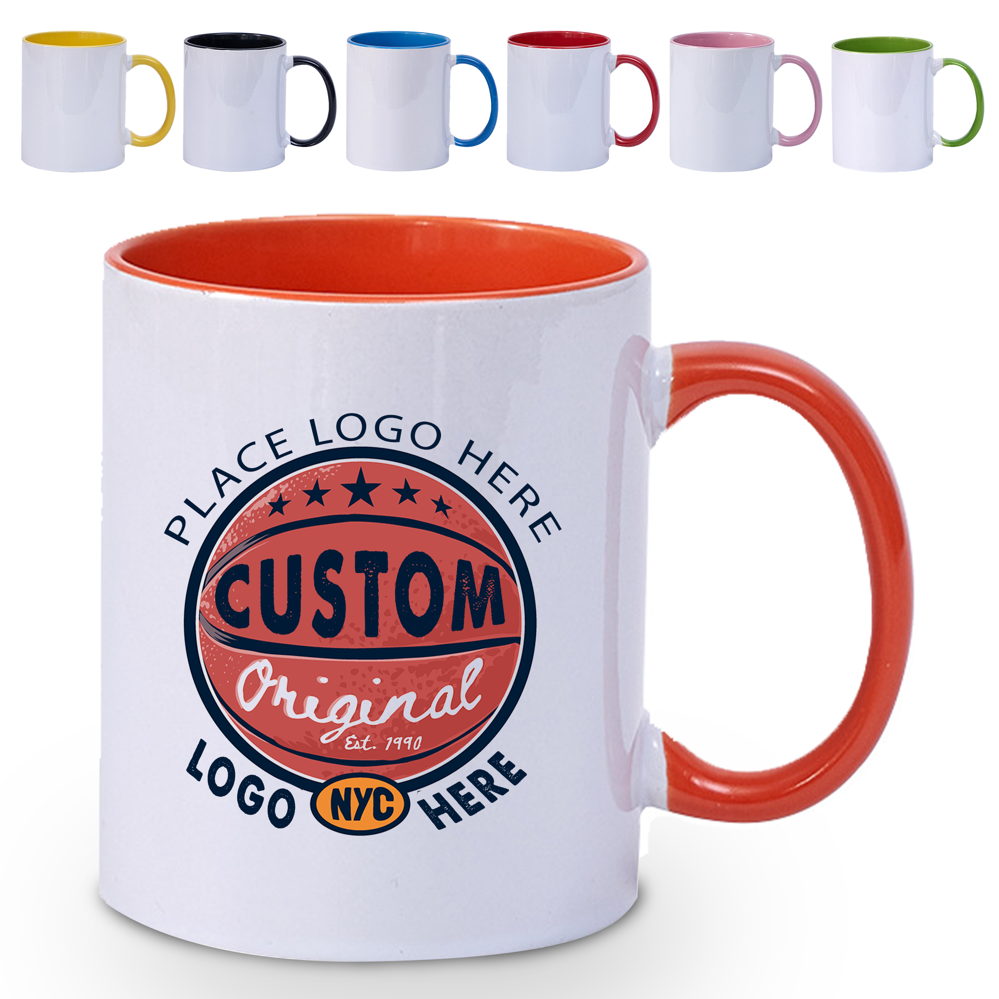 11 oz Inner Color Ceramic Mug with Multicolor Handle 5