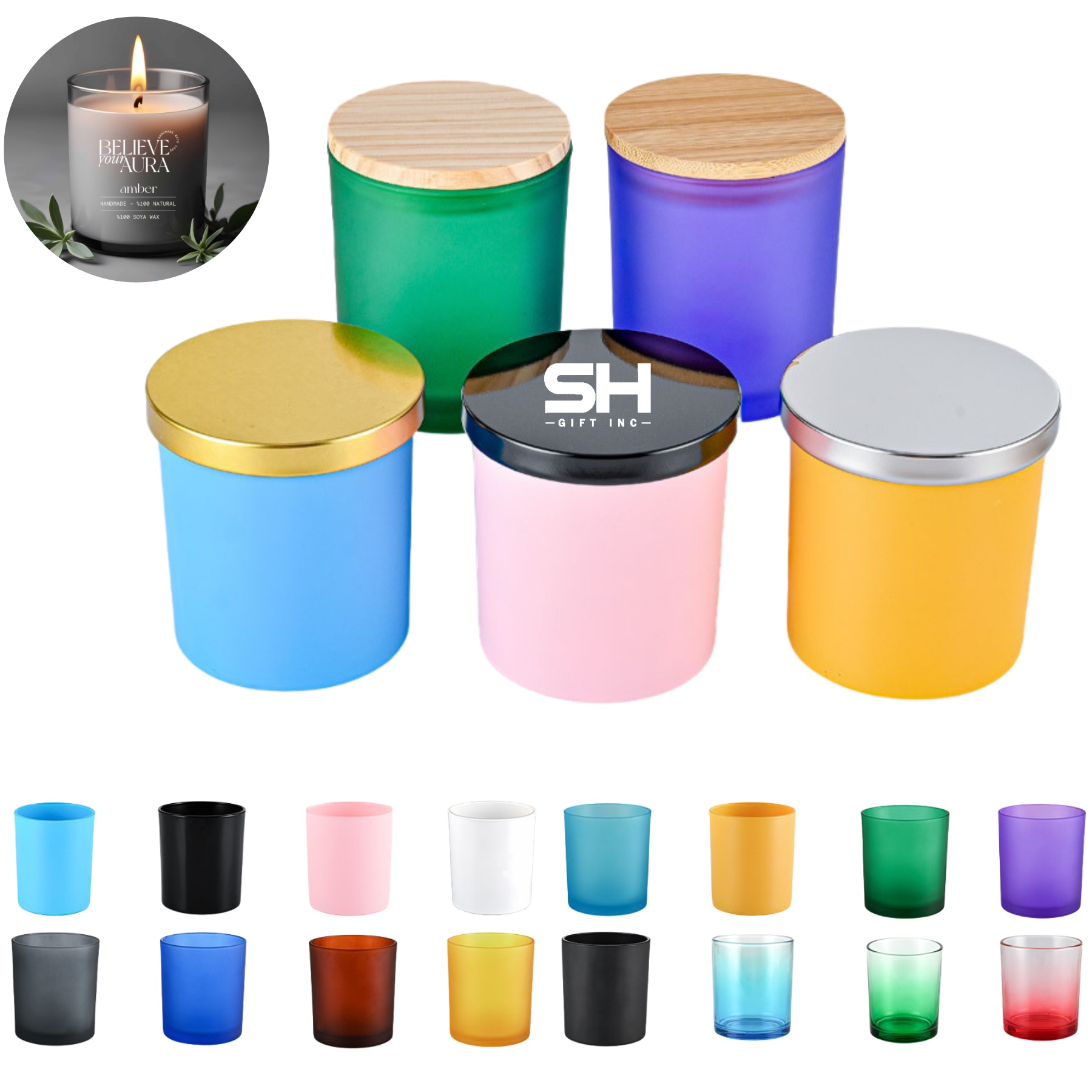 Glass Candle Jar With Lid 4