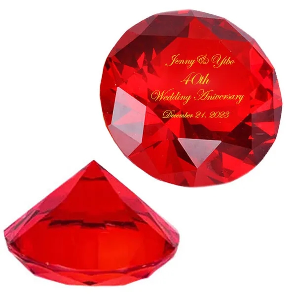 Ruby Crystal Diamond Paperweight 4