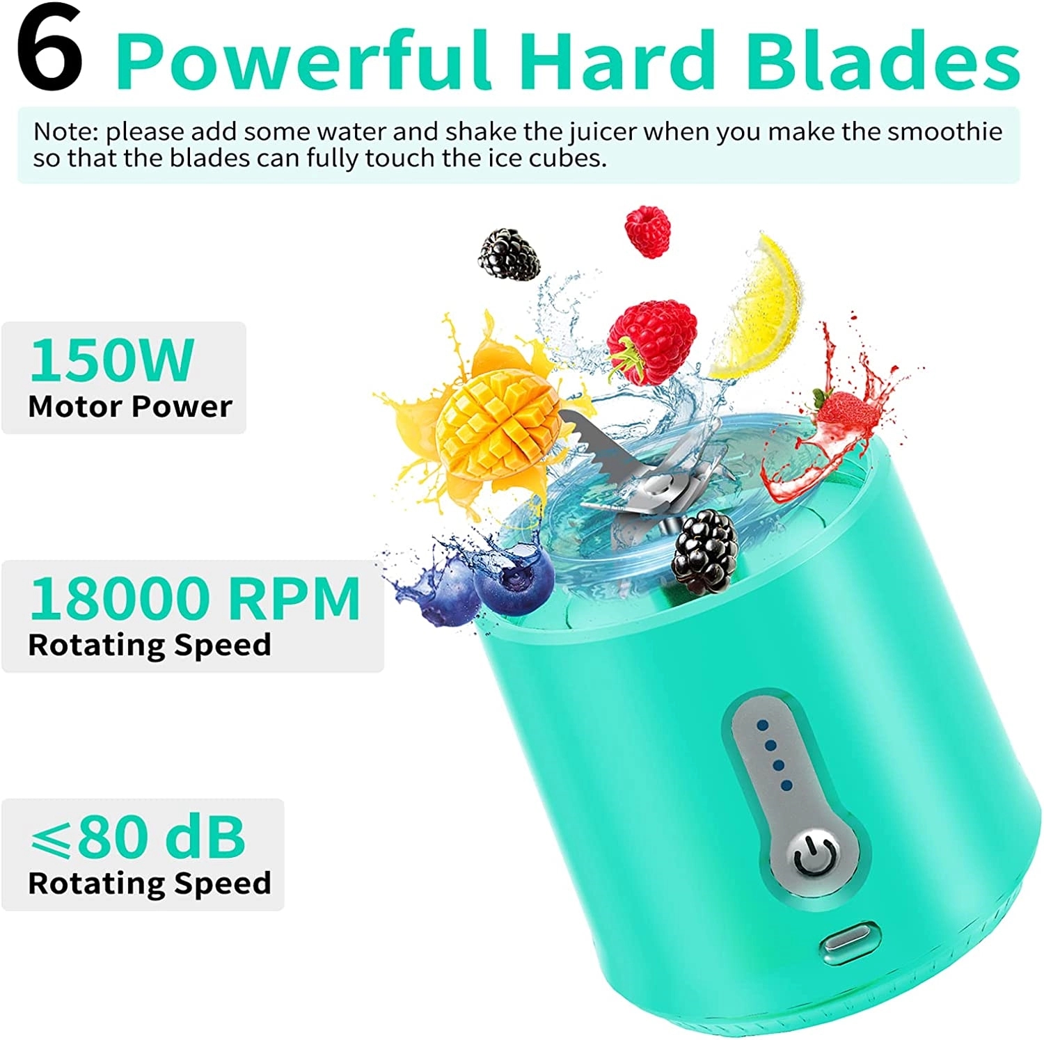 Portable Blender Mini Juicer With 6 Powerful Blades 1