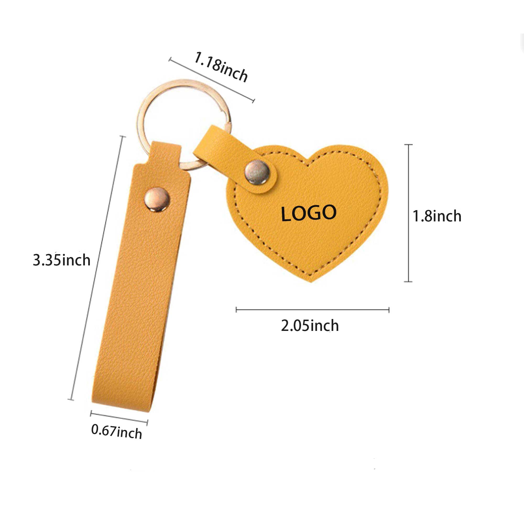 PU Leather Heart Keychain 4