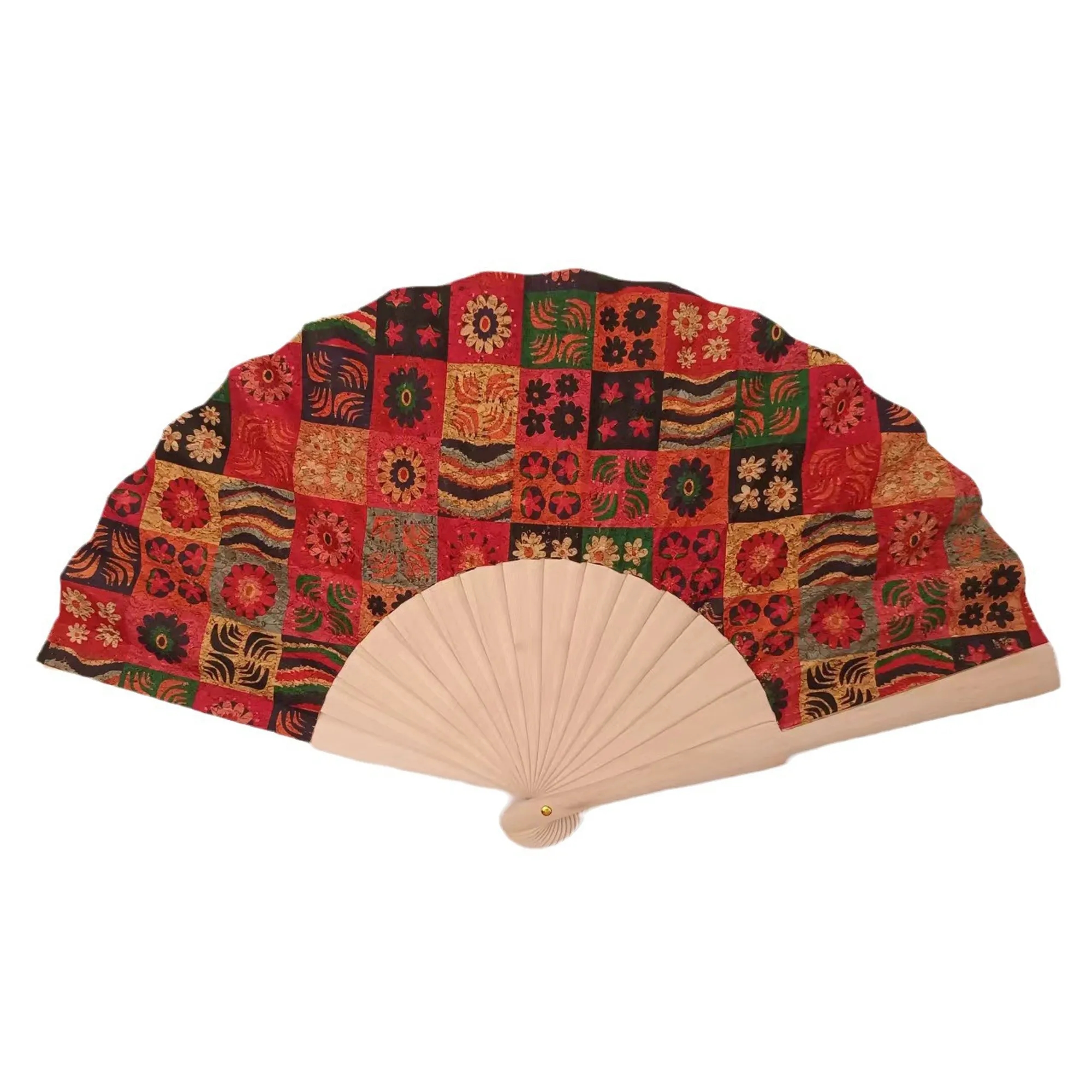 Wooden Cork Folding Handheld Fan 4