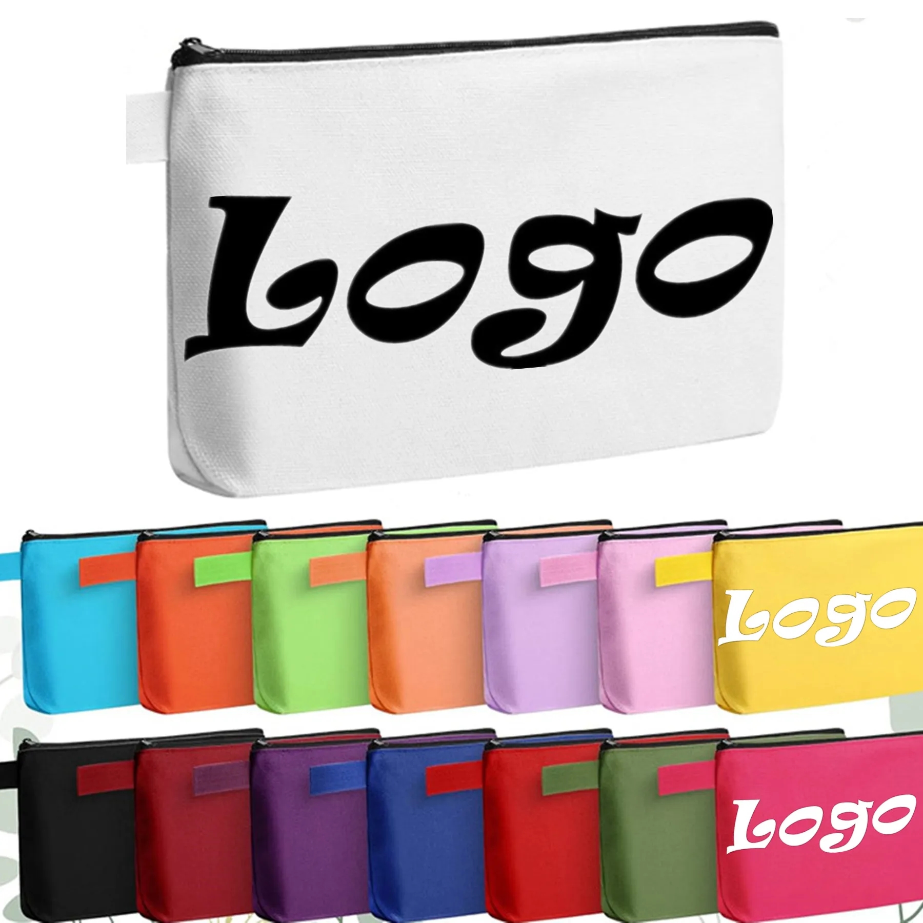 Pencil Bag Cosmetic Pouch, custom drawstring bag with logo imprint 3