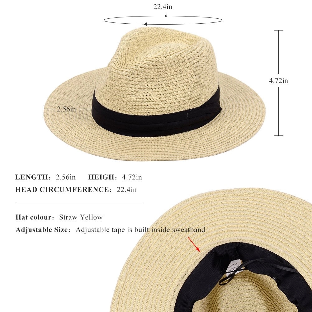 Summer Beach Sun Straw Hat Upf50+ 4