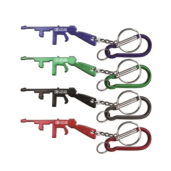 Rifle Shape Bottle Opener Key Chain & Carabiner 1