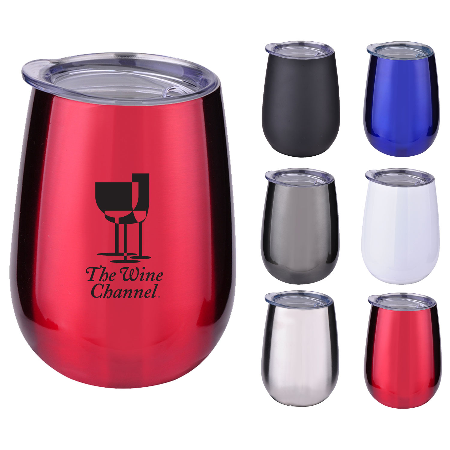 10 oz. Stainless Steel Wine Glass with Lid 5