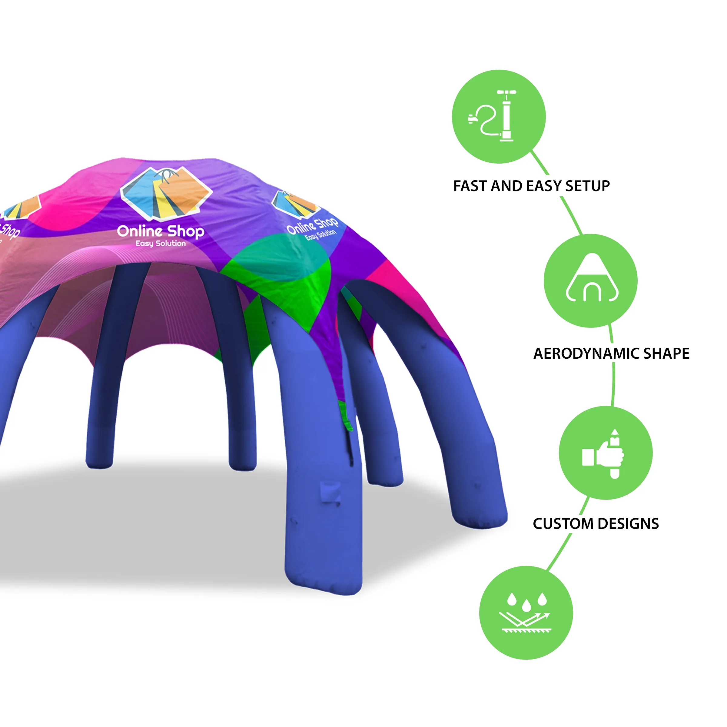 33' Custom Inflatable Spider Tent with 8 legs with Canopy 2