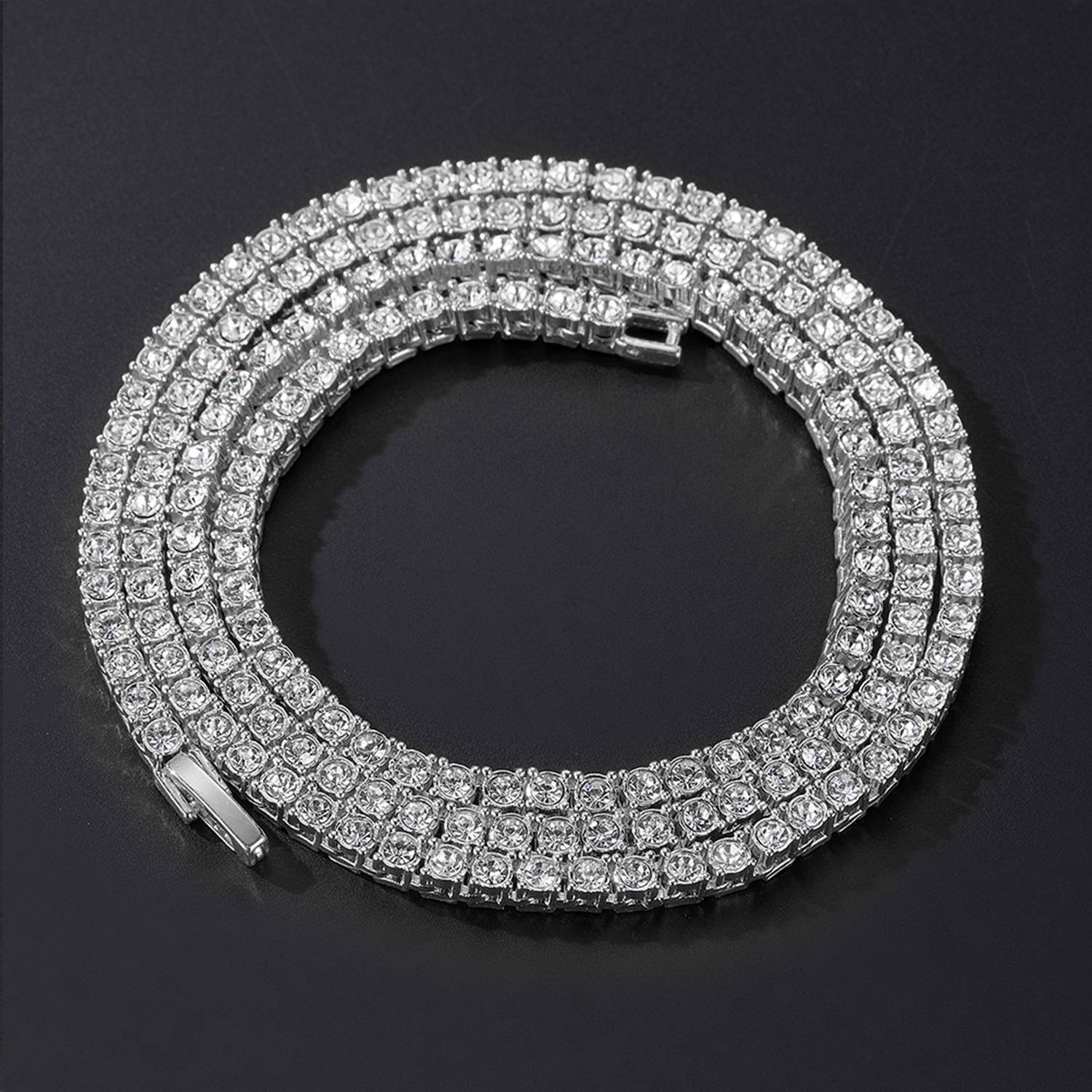 Alloy Rhinestones Row Tennis Chain 2