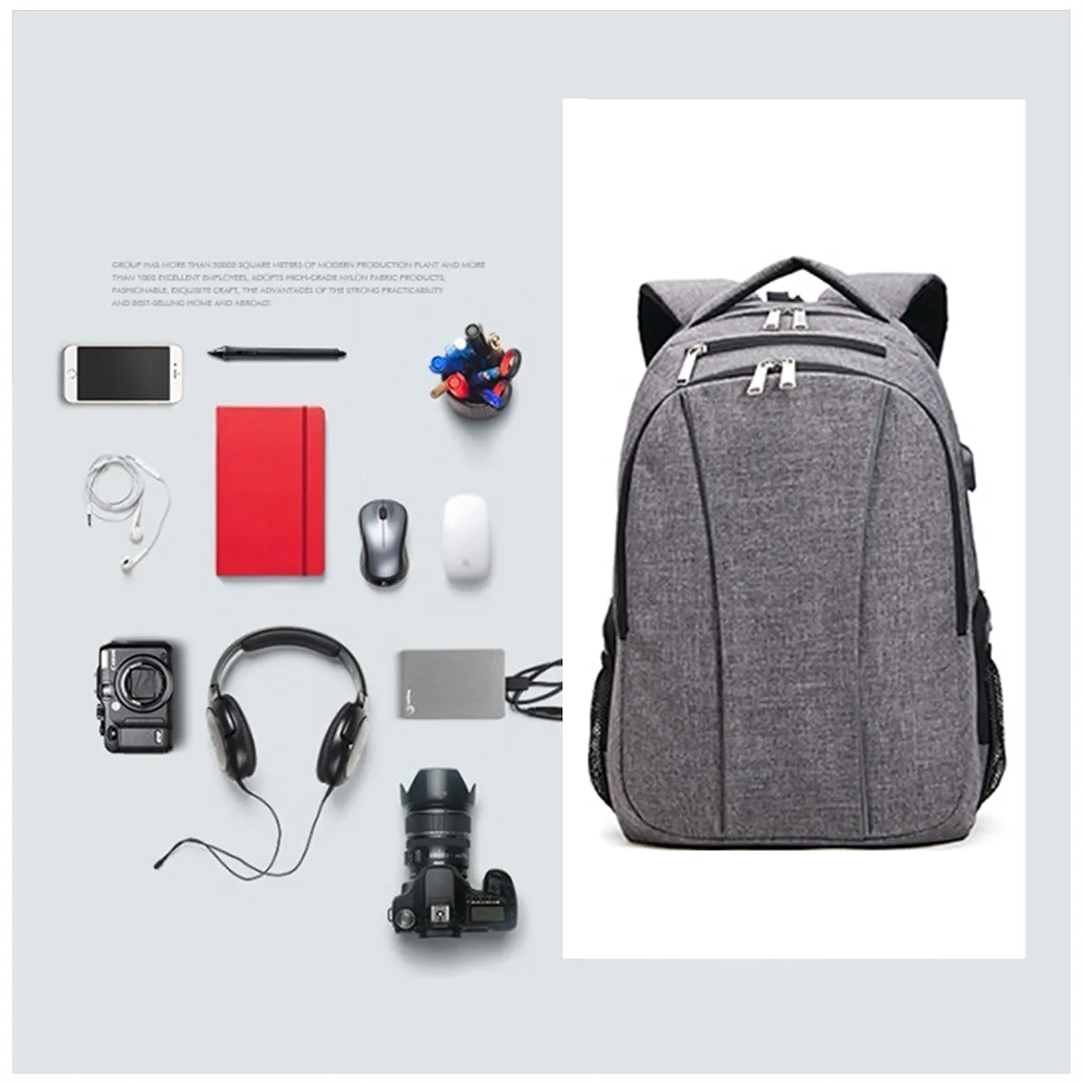Business Hiking Travel Backpack with USB Charging Port 7