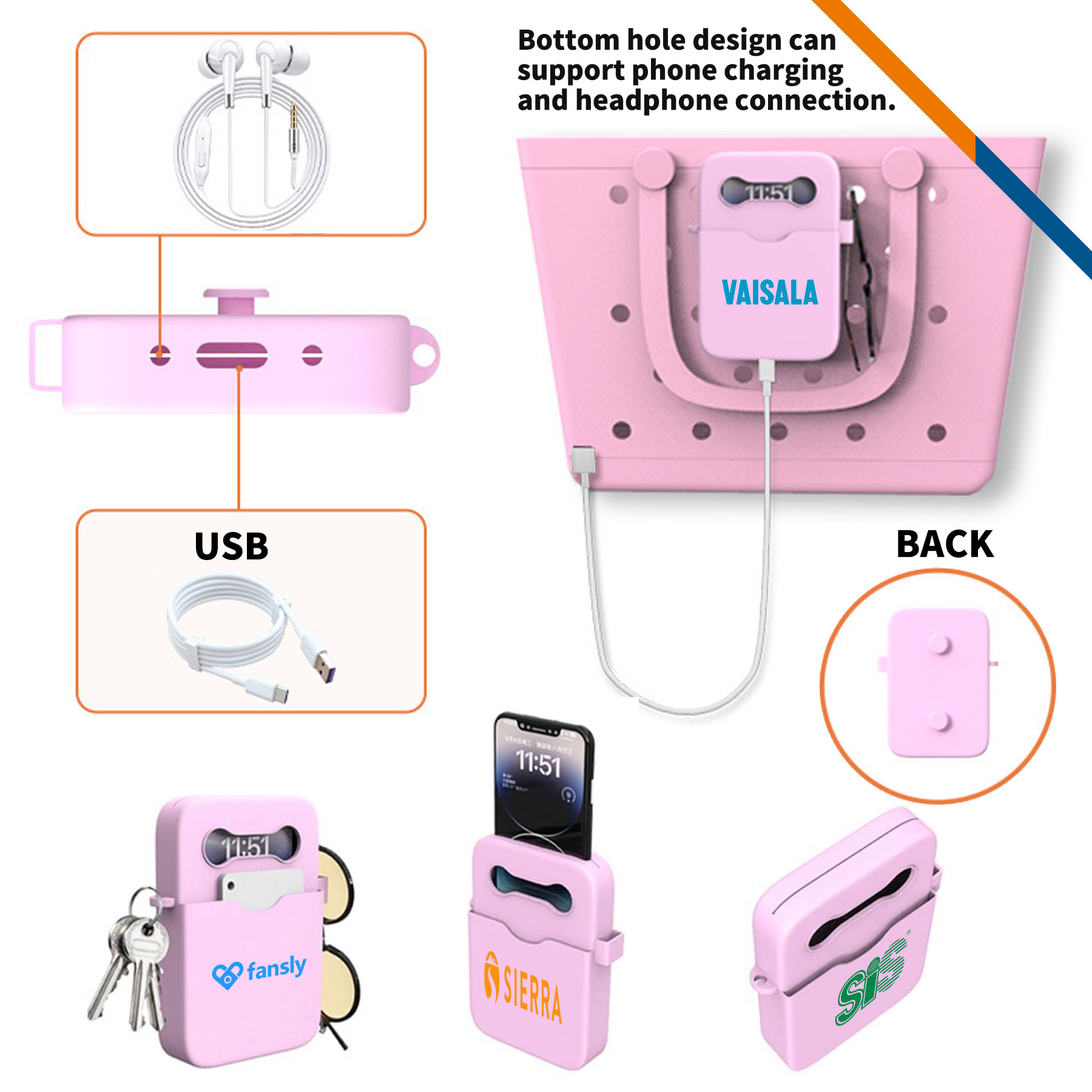 Mott Holey Beach Tote Silicone Phone Holder 3